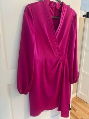 Alex Marie Fuchsia Wrap-Style Dress